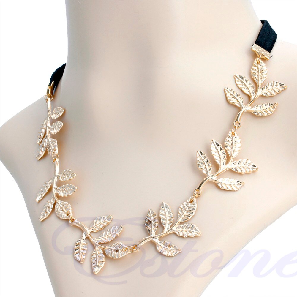 Griekse Godin Vrede Angel Gouden Olijf Bladeren Elastische Haarband Hoofdband Vintage