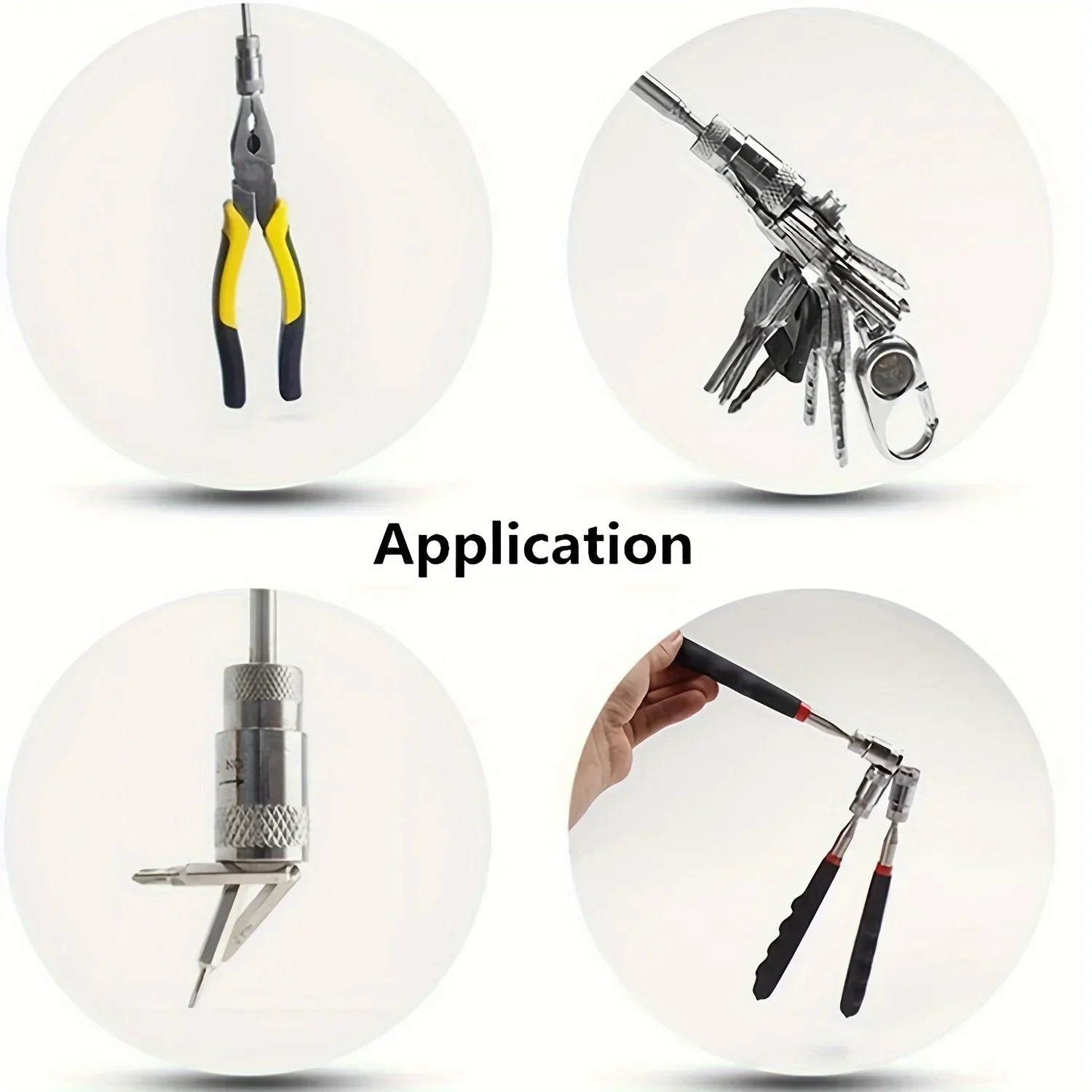 Teleskopierbare, verstellbare magnet-hebewerkzeuge, magnetischer teleskopgriff, langer stift, teleskop-magnetstab mit led-licht