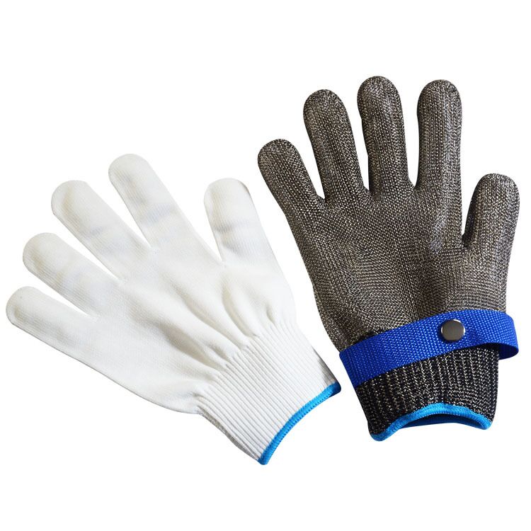 Schutzhandschuh aus Edelstahl 316, Gittergewebe-Handschuh, schnittfest, messerbeständig, Kettenpost-Schutzhandschuh für sterben Arbeiten in der Küche, Metzger: Schwarz / XXL