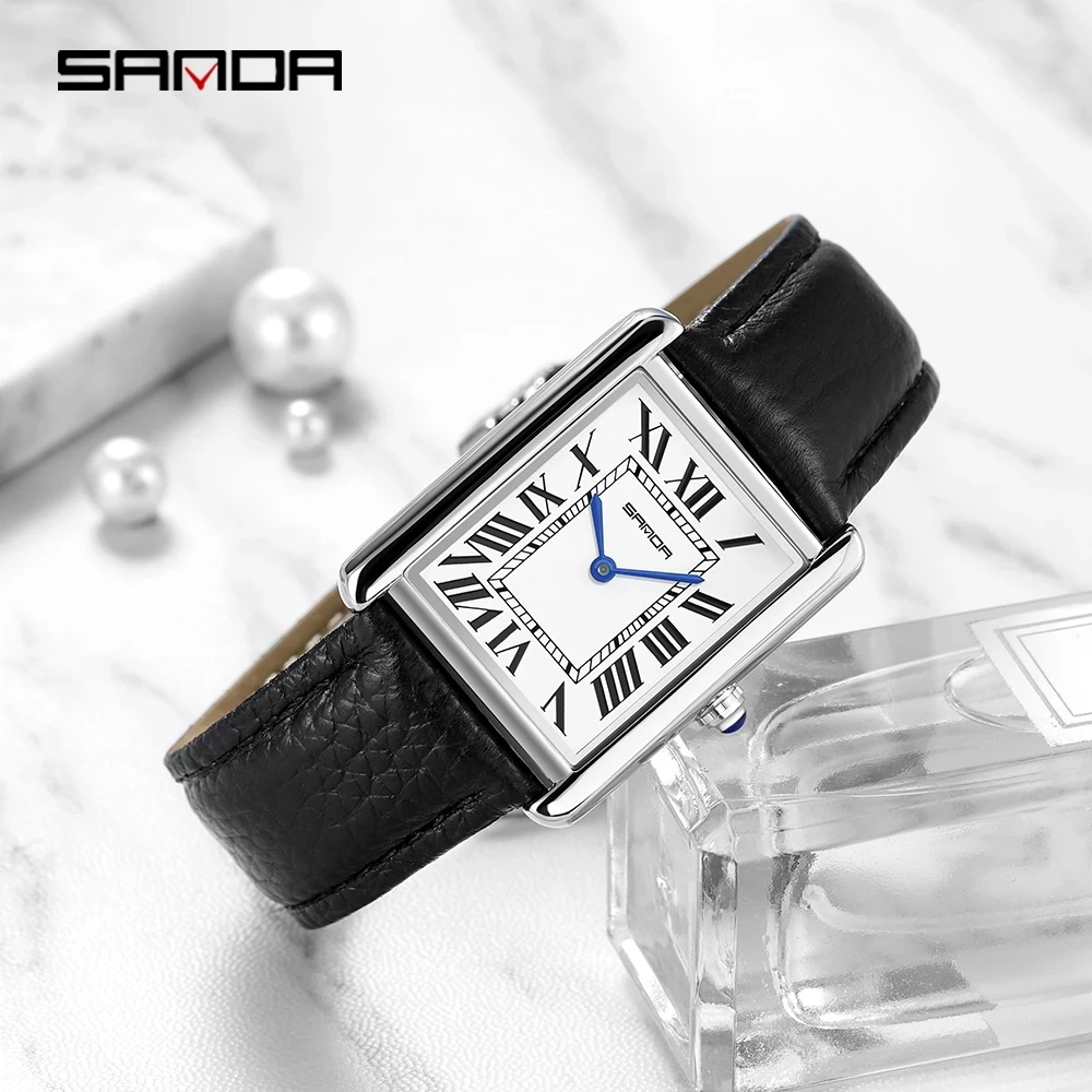 Sanda 1108 Roman Scale Couple Quartz Watch Belt Fashionable Trend Waterproof Simple Quartz Men's and Women's Watch