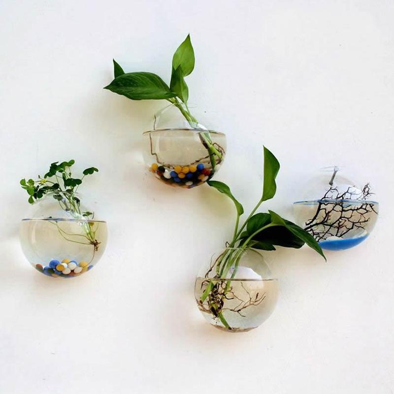 Pot Plant Wall Hanging Fish Bowl Aquarium Tank Aquatic Pet Supplies Pet Products Wall Mount Fish Tank Home Decoration