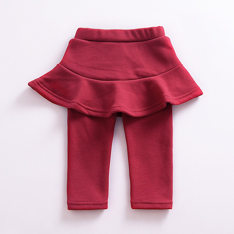 Barn sammetsleggings flickbyxor ren färg byxor småbarn tjejkläder nyfödd småbarn koreanska höst vinterkläder: Röd / 110-120cm höjd