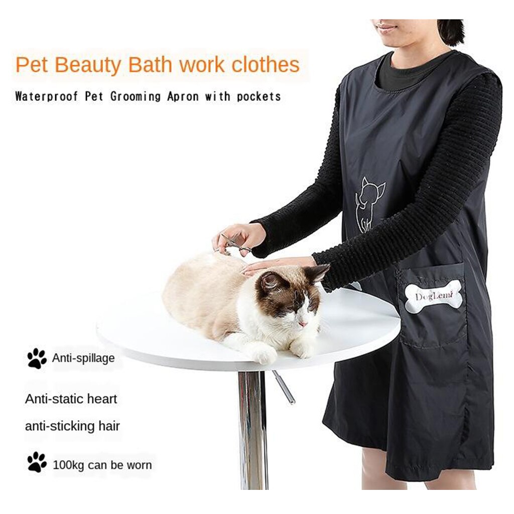 Vandtæt kæledyr grooming forklæde kæledyr salon arbejdstøj smock til hund kosmetologer: Xl