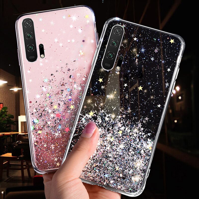 Coque de téléphone souple de luxe à paillettes, étui arrière en TPU pour Huawei P20 P30 P40 P50 Lite Pro, 20 30 50 V10 Lite Pro