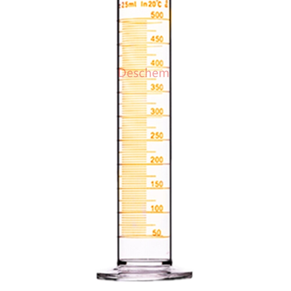500ml Glass Measuring Cylinder Ground Joint W/Stopper,Lab Chemistry Glassware