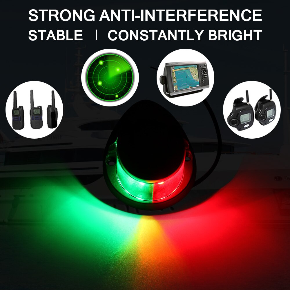 12v navigasjonslys led sinklegering bauglys marine båt led røde grønne pongtonger seilingssignallys