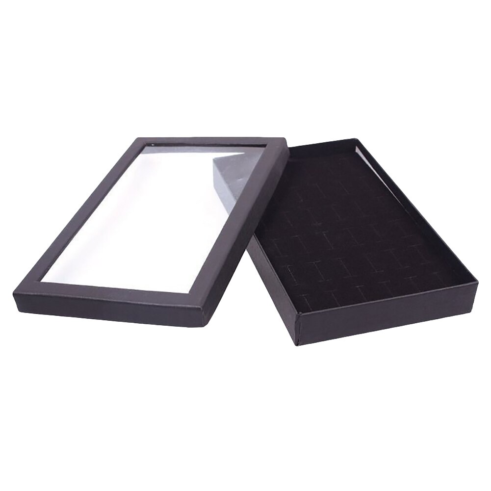 Jewelry Holder Transparent Jewelry Container 36 Slots Ring Display Holder Earring Jewelry Storage Box Organizer Sales: Black