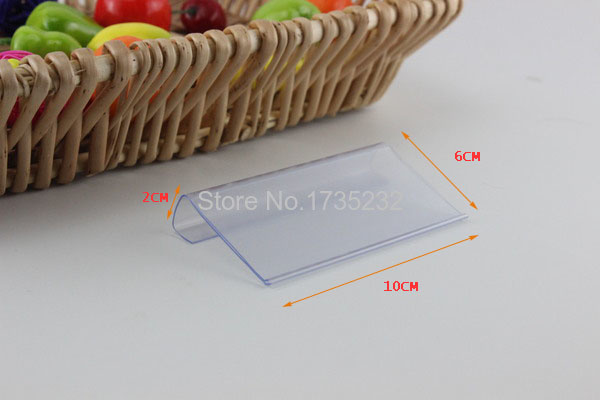 Clear Plastic Label Houders Teken Display Houder Draad Plank Prijs Kaart Transparante Clip Op Data Strip Voor Opbergbakken Mand: Hook Width 2cm