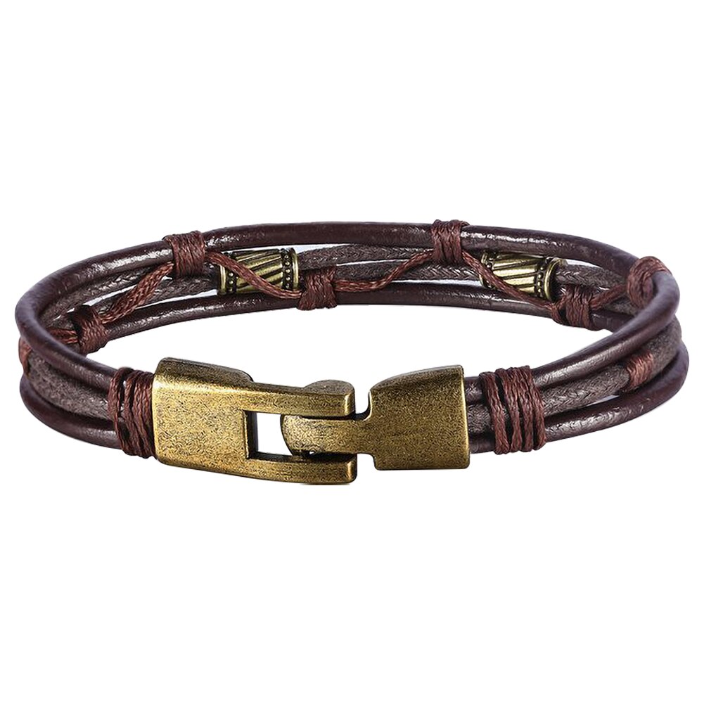 Dyon Neusriem Pull-Back Gevlochten Bruin