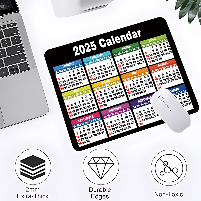Portable Calendar Mouse Pad Non-Slip Rubber Computers Laptop Mouse Pads Small Office Mousepad Durable Year