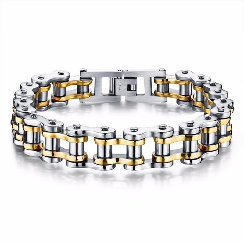 Punk Rock Biker 316L Stainless Steel Mens Bracelet Jewelry Bike Bicycle Chain Jewellery Pulsera Hombre Acero Inoxidable