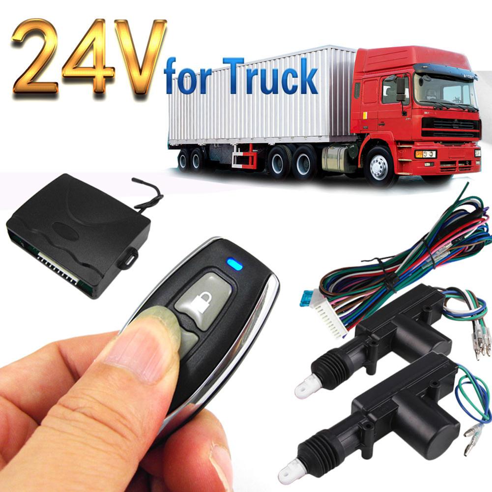 24V Electronic Car Truck Central Door Lock System Remote Control Locking Door Anti-theft Lock Car Door Lock Keyless Entry System: Default Title