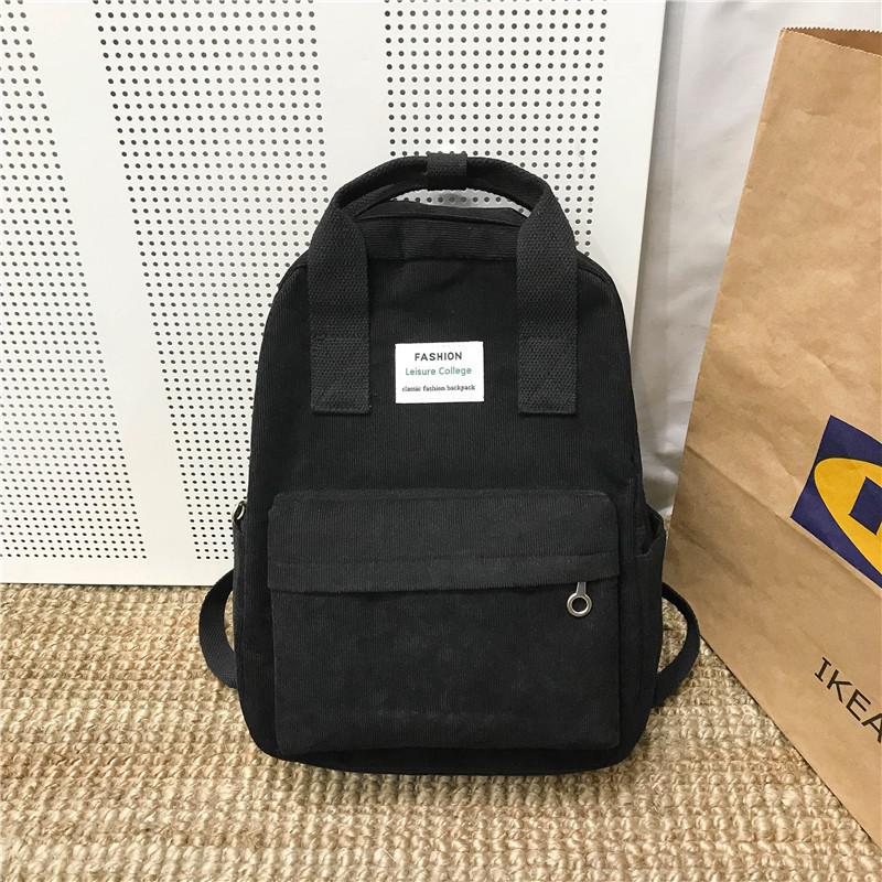 femmes sac à dos velours sac à bandoulière sac à dos Mochilas femme sac à dos sac d'école pour adolescentes sac à dos sac à dos: Black