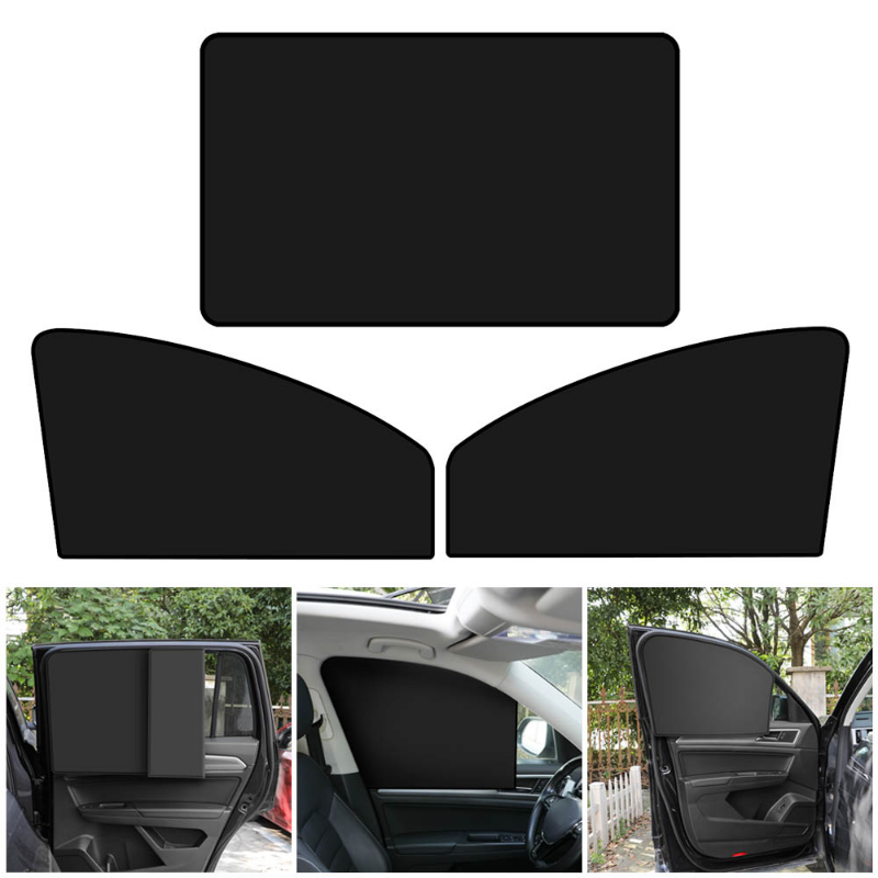 Magnetic Car Sun Shade UV Protection Covers Sunshade Side Window Curtain Mesh Sun Visor Full Blackout Summer Full Blackout Film