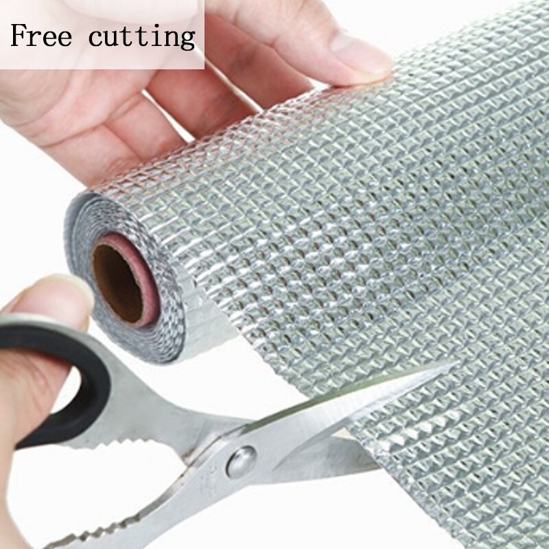 1 Roll Kitchen Sticker Table Mat Drawers Cabinet Shelf Liners Cupboard Placemat Waterproof Oil proof Shoes Cabinet Mat^^