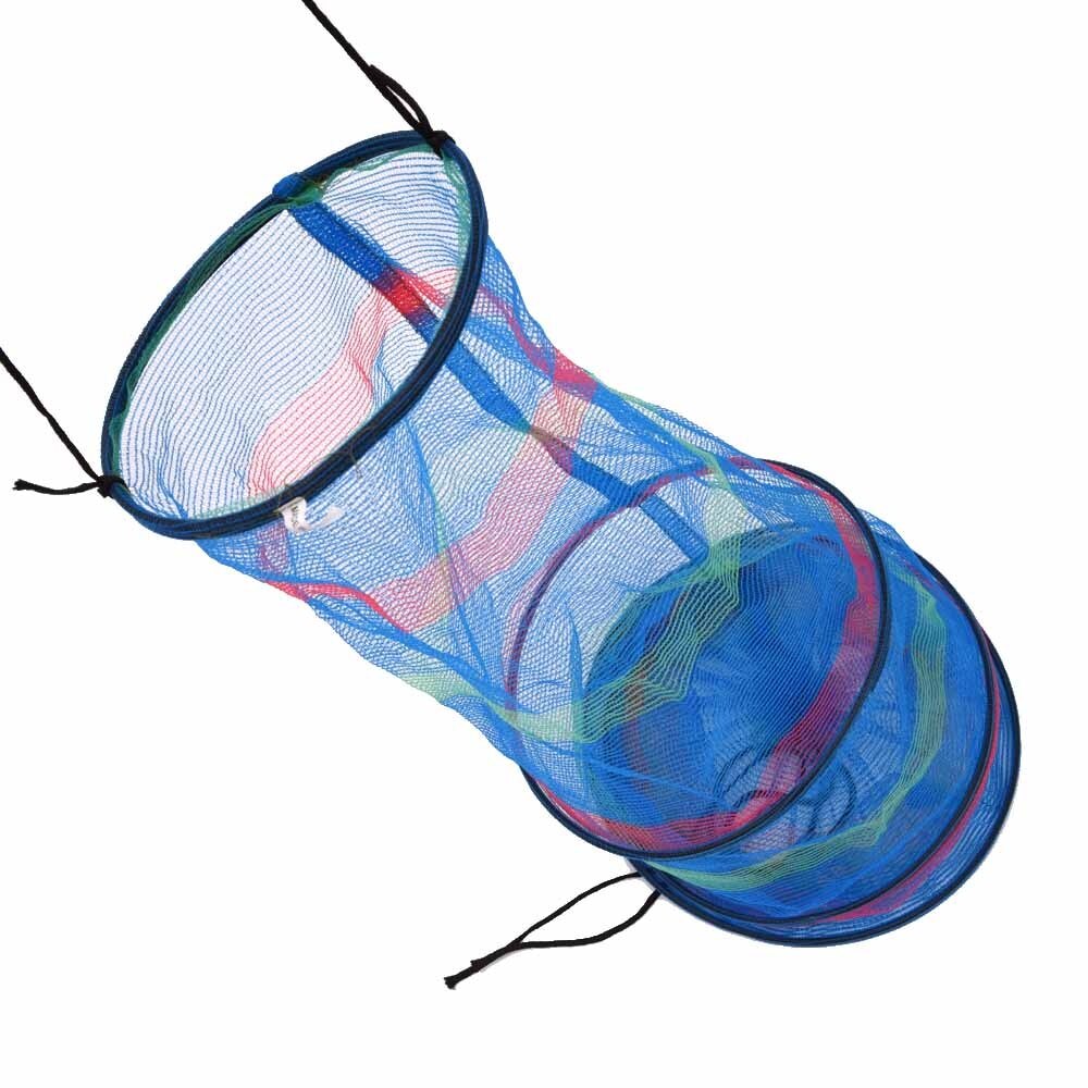 Portable Lightweight 25 * 65cm Nylon Colorful Mini Three Tiered Collapsible Folding Fishing Basket Fishing Creel