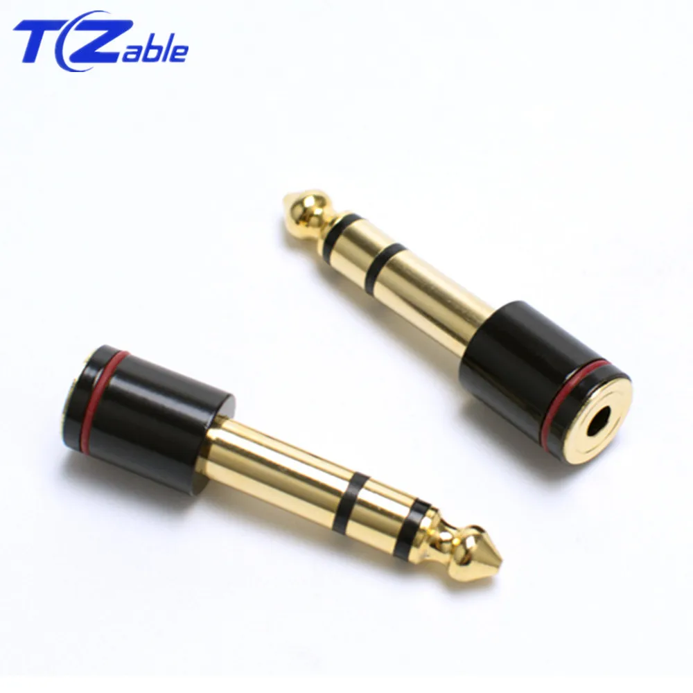 Jack per cuffie Hifi 6.35 adattatore Audio da 6.5mm maschio a 3.5mm femmina connettore Audio per microfono stereo placcato in oro