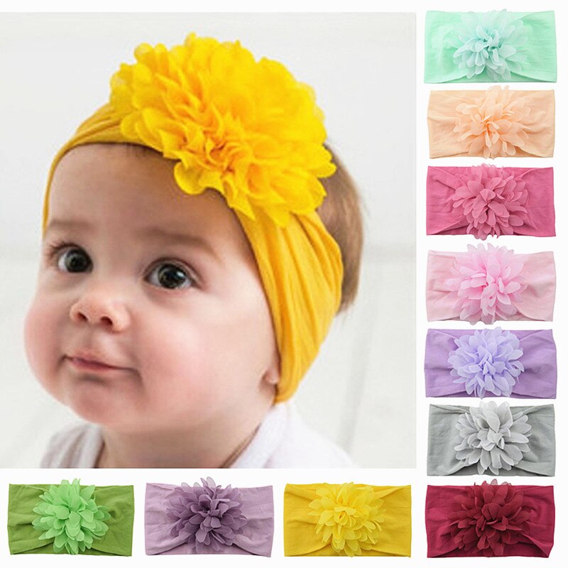 Elastische Kids Haarband Schattige Baby Hoofdbanden Tulband Bloem Pasgeboren Baby Meisje Hoofdbanden Kids Haaraccessoires