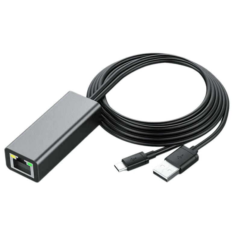 Micro-Usb Naar RJ45 Netwerkkaart 10/100 Mbps Ethernet Met Led Voor Hd Tv: Gray