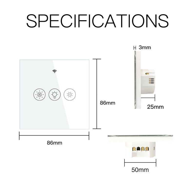 Wifi Smart Light Touch Dimmer Module Eu/Us Wall Panel Smart Leven/Tuya Afstandsbediening Werkt met Alexa Google Thuis: EU White