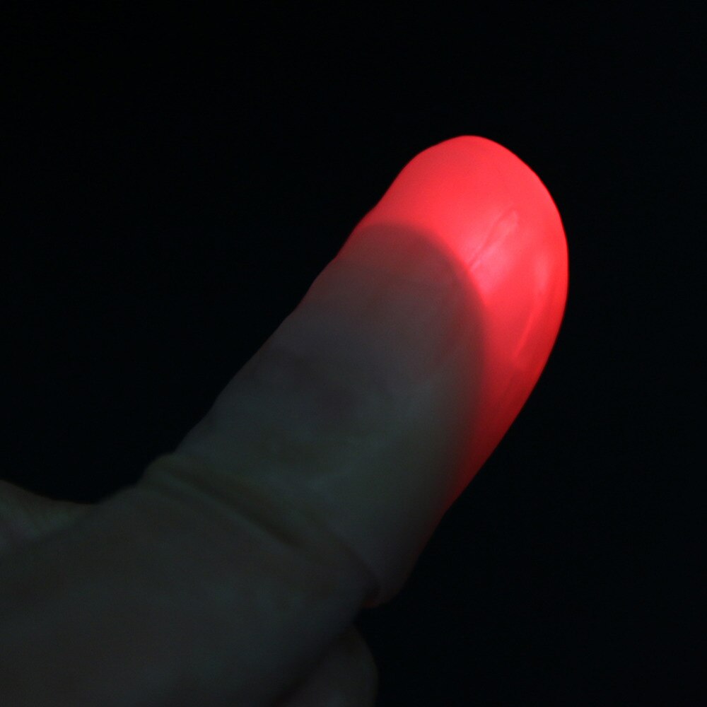 Funny LED Light Dancing Finger Magic Trick Props Kids Amazing Glow Thumb Light Street Magic for Magicians Beginner