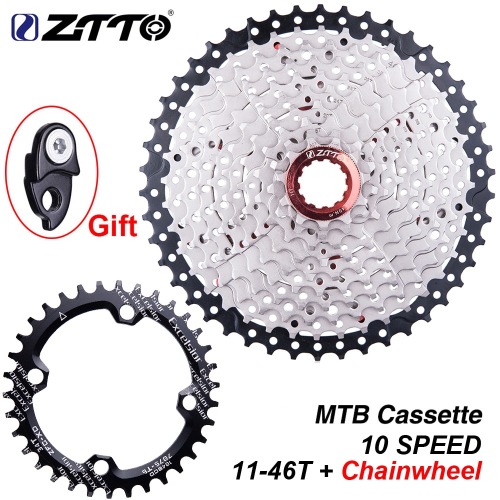 Ztto cykel 10 hastighedskassette 11-46t med kædehjul 10 s 10v 46t k7 bredt forhold mtb mountainbike frihjul 104 bcd