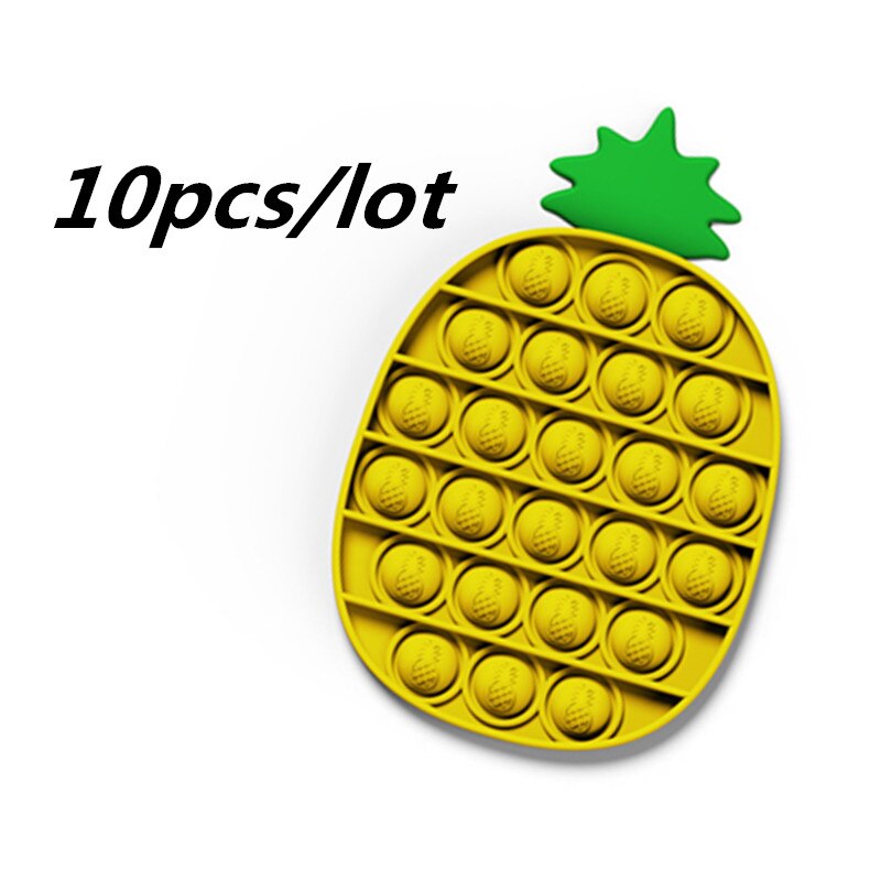 10 Stks/partij Push Popit Bubble Zintuiglijke Speelgoed Autisme Behoeften Squishy Volwassen Kid Grappig Anti-Stress Pop Het Fidget Reliver stress: 10pcs boluo