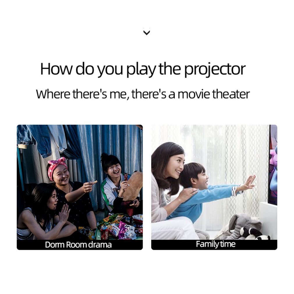 814 LED Mini Projector Portable Projector With USB Home Media Projector Supports 1080P Player Built-in Speaker