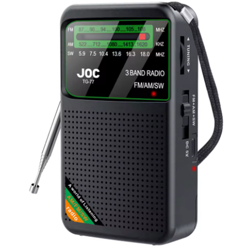 Battery Operated Radio FM AM SW Radio Built-in Speaker Pointer Pocket Radio Type-C Rechargeable with HD Display Screen for Elder: Default Title