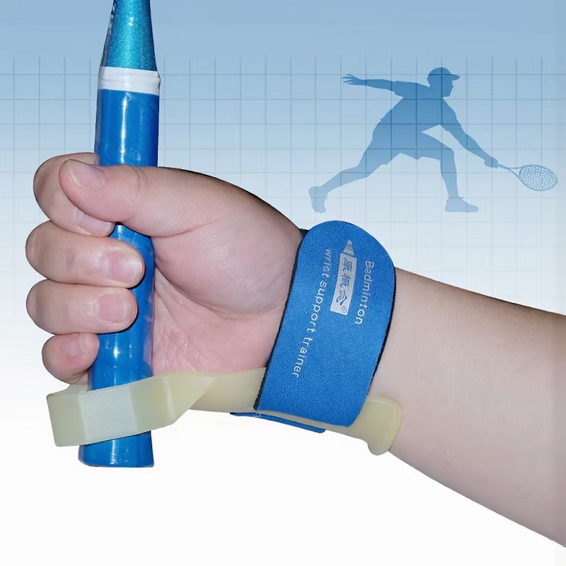 Badminton polssteun trainer, badminton trainingsapparaat, wrap-around polstrainer, professionele beschermende uitrusting: HEUBLAUW