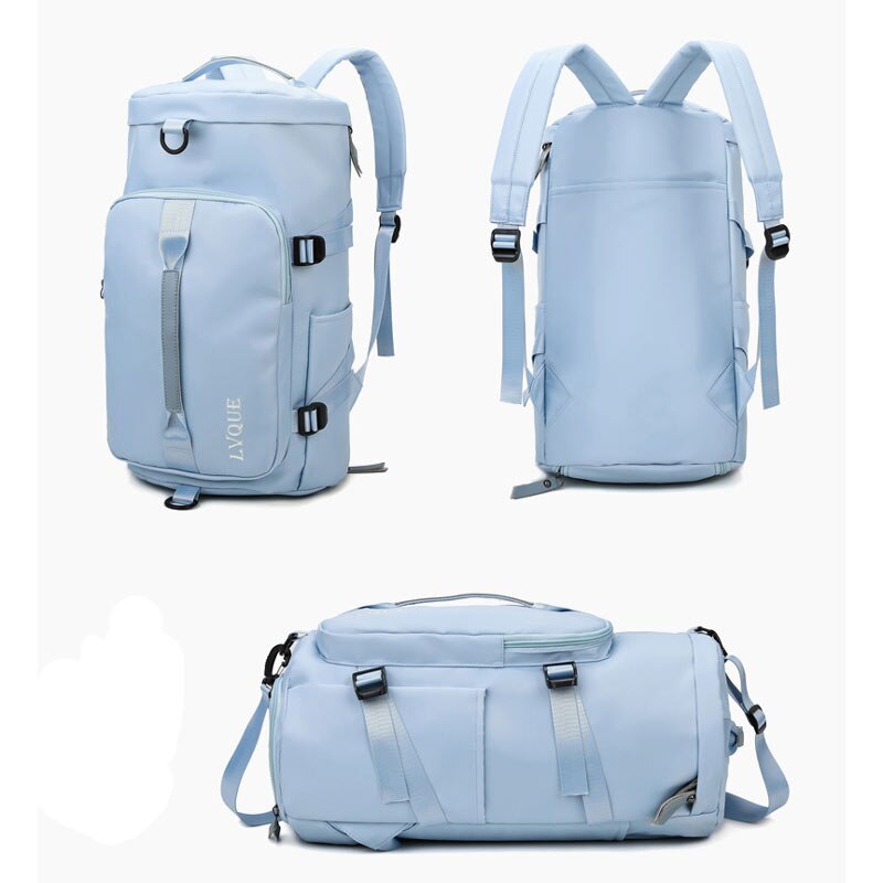 Sac à dos de voyage, sac de voyage en plein air avec compartiment à chaussures, sac à livres pour ordinateur portable, sac de Sport pour le week-end et le jour: lt blue