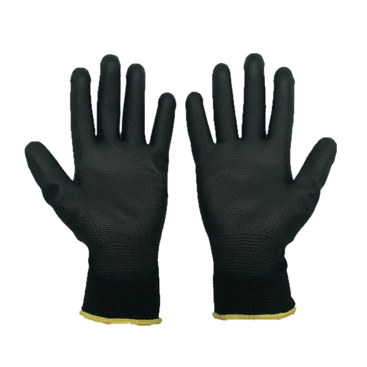 Guantes de trabajo a la Golves de invierno para hombres con agarre de cuero PU recubierto en Palma y dedos para la industria electrónica, taller