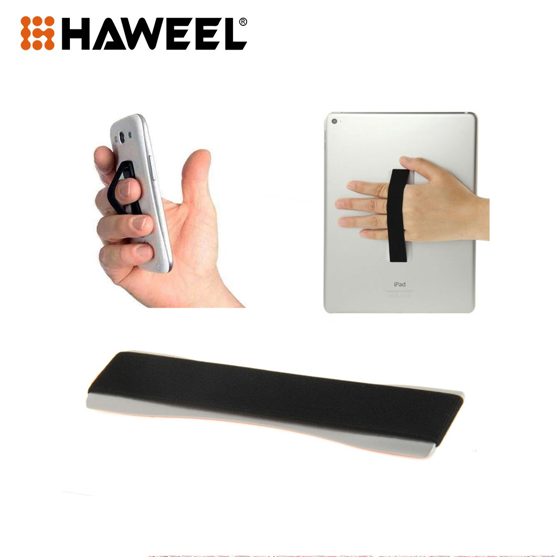 HAWEEL Universal Elastic Band Finger Grip Phone Holder For iPad Air &amp; Air 2, Mini, Galaxy Tab, and other Tablet PC Elastic Belt