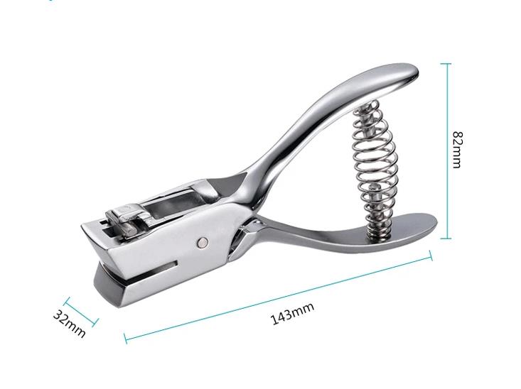 Slot Perforator Id Card Badge Foto Punch Hand Held Metal Staal Tool Silver