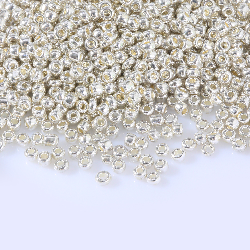 Cuentas de vidrio metálicas de 2mm, 11/0, espaciador redondo checo brillante, cuentas de semilla de corneta de cristal para fabricación de joyas, collar, pulsera, accesorios Diy