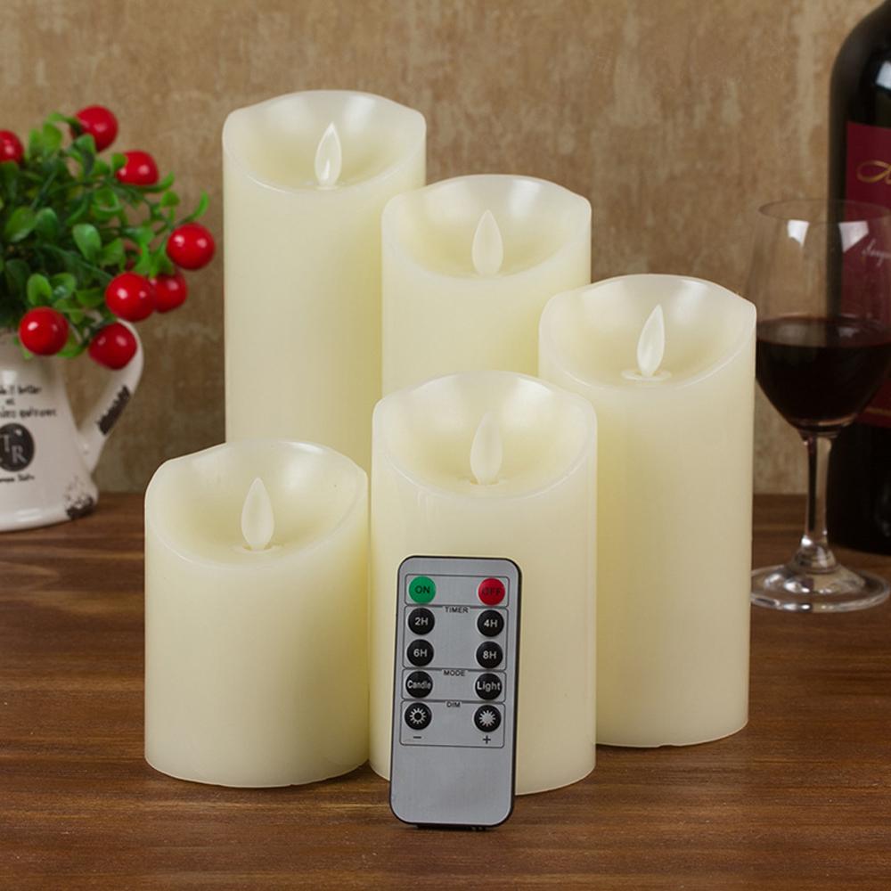 LED Flameless Candles Light Smooth Flickering Paraffin Wax LED Candle with Timer Remote Control for Home Christmas Wedding Decor