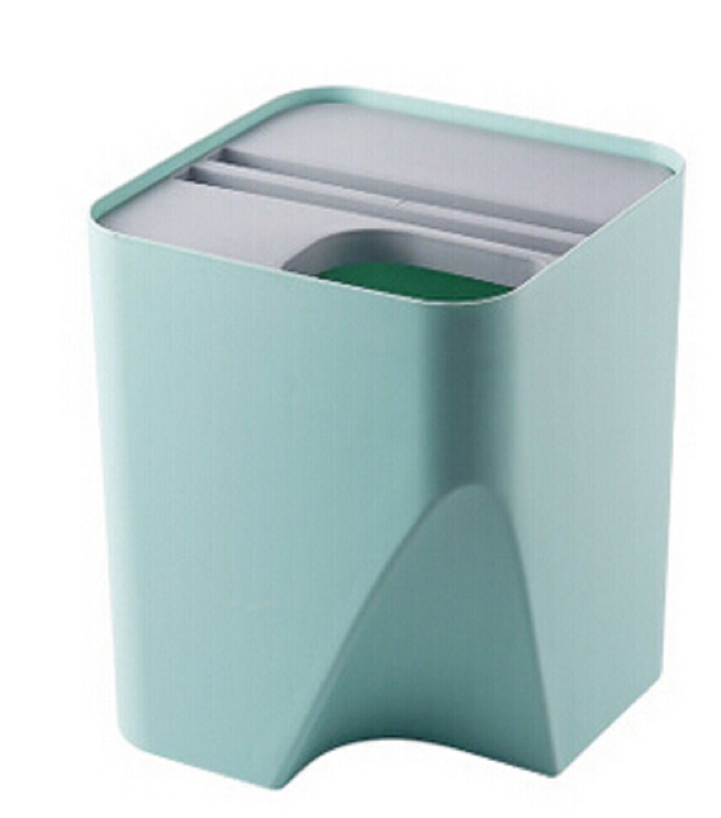 Empilable ménage poubelle Classification poubelle cuisine salle de bain poubelle recyclage poubelle séparation sèche et humide poubelle: Bleu / L