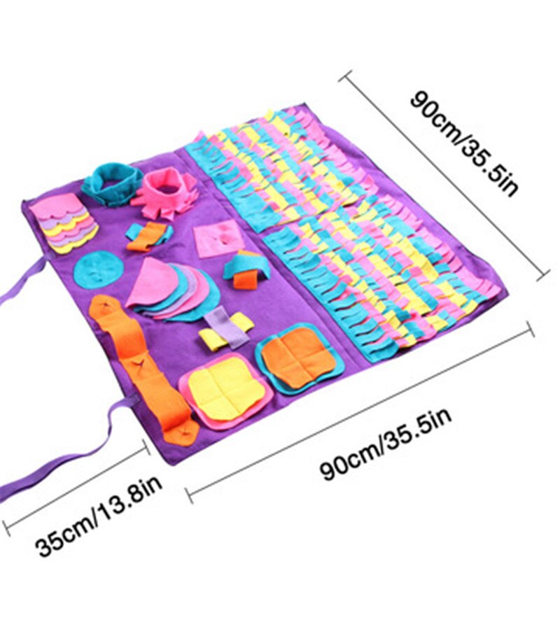 Snuffelmat voor huisdieren, trainingsdeken voor huisdieren, afneembare fleecemat, hondenmat, stressverlichtend, neuswerkpuzzel, neuspad voor huisdieren