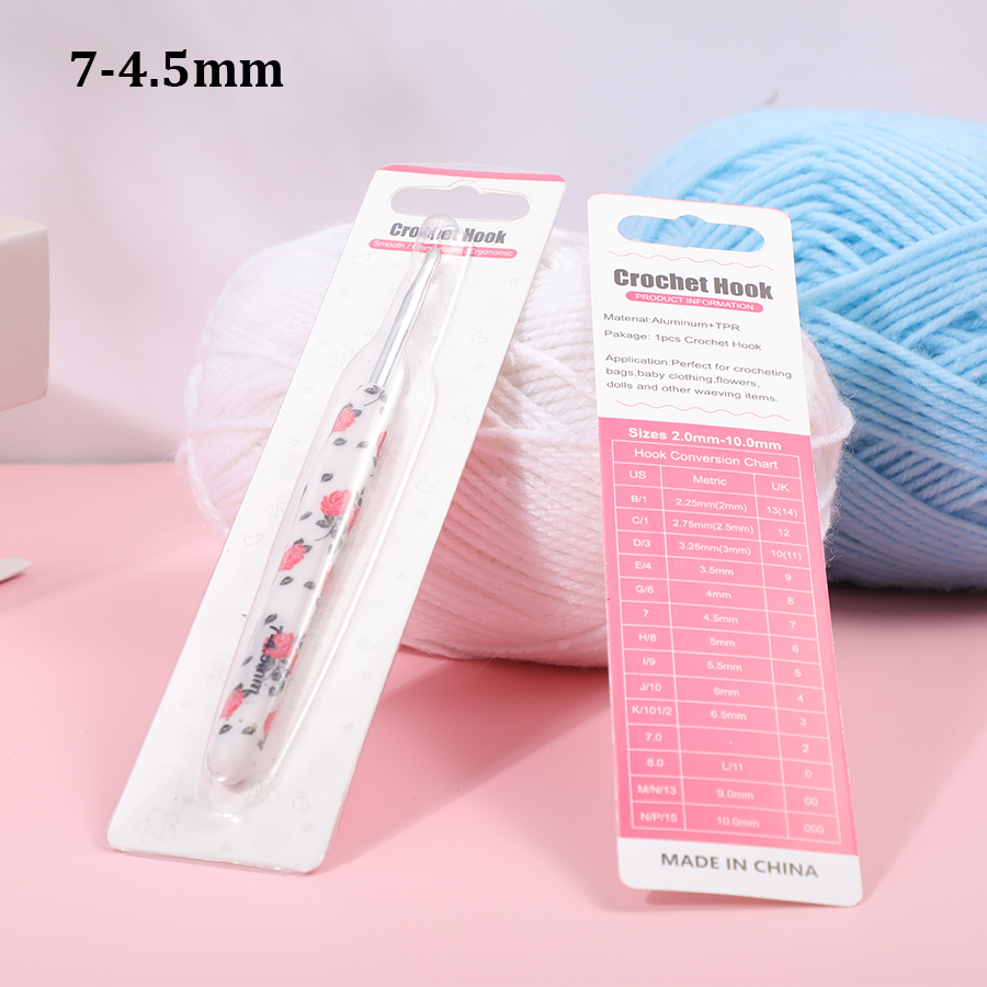 1 pièces/2.25-10.0mm Rose Crochet crochets poignée en caoutchouc aiguilles à Crochet pour débutants et tricot fil de Crochet bricolage artisanat au Crochet: jaune clair