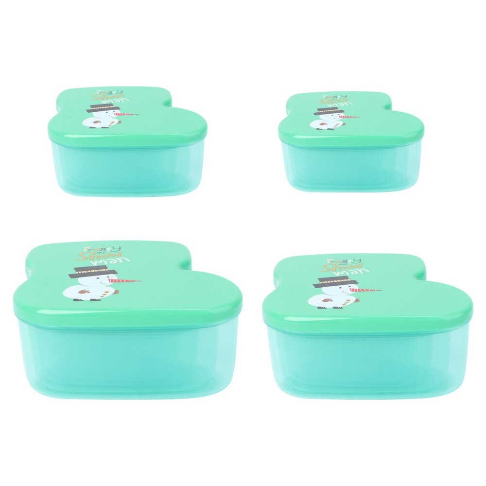 4Pcs Christmas Cartoon Reusable Storage Box Candy Box Candy Case Box Decor for Hotel Bar Party Home