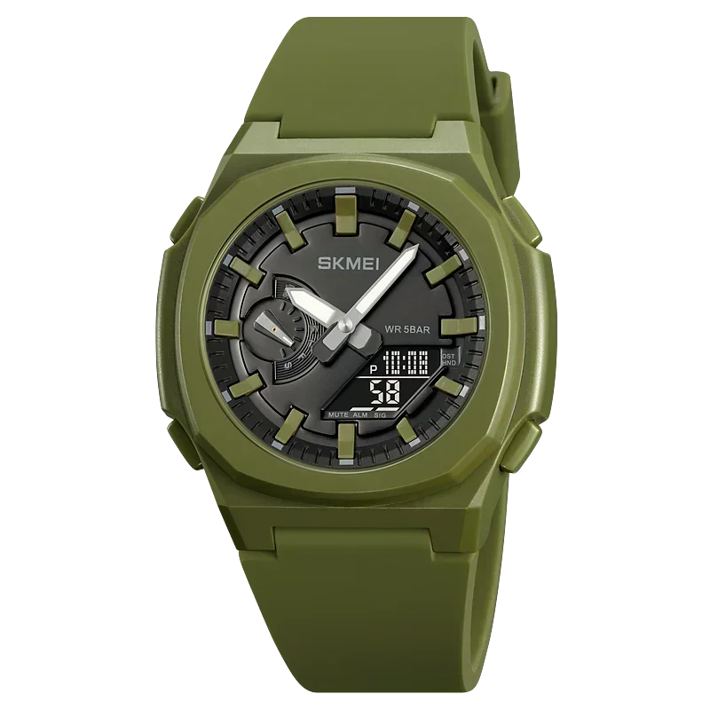 SKMEI 2091 5 Alarme Datum Uhr reloj hombre mit Japan Digital Bewegung Sport Uhren Wasserdicht Männer Countdown Chrono Armbanduhr: Kaffee