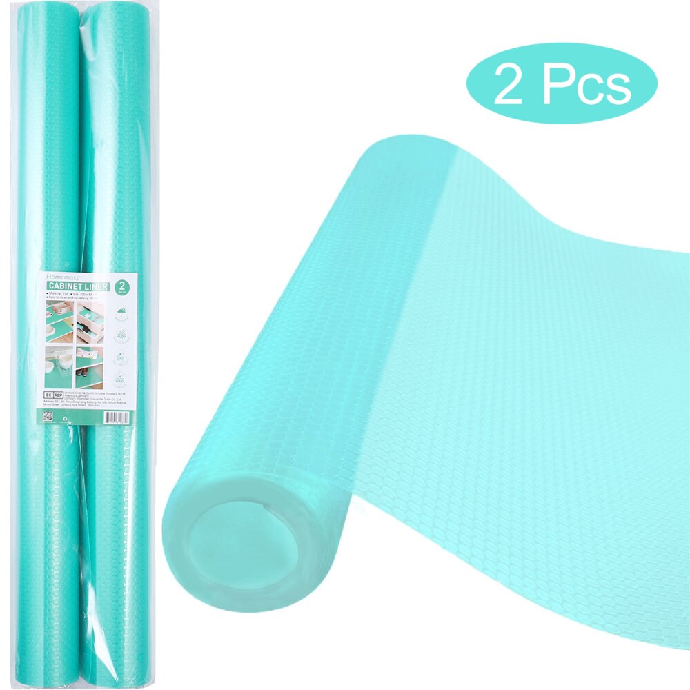 2 rollen waterdichte aanrechtblad afdekking lade onderlegger tafelmat kastvoering voor restaurant kantoor 200 x 43 cm: Lichtgroen