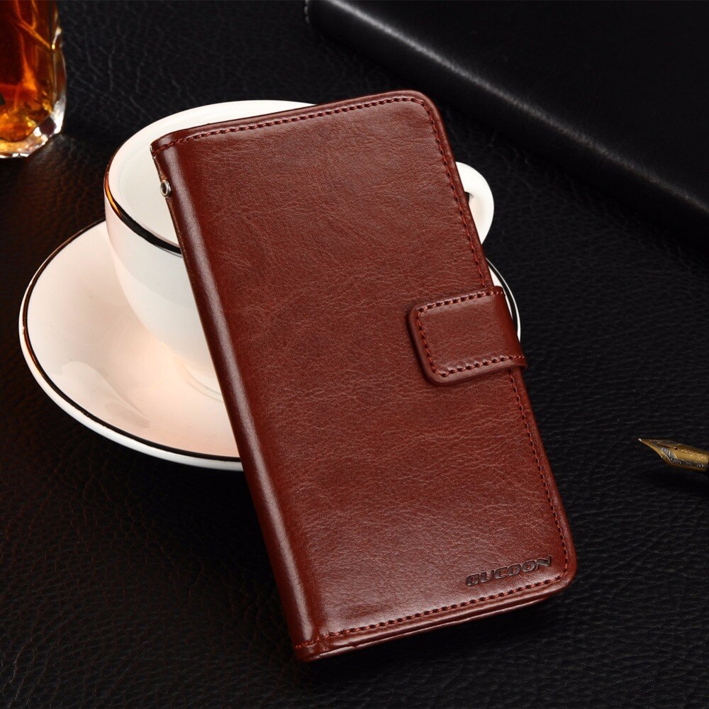 GUCOON-funda tipo billetera Vintage para Vernee Thor E, Funda de cuero PU de 5,0 pulgadas, fundas de magnética Retro