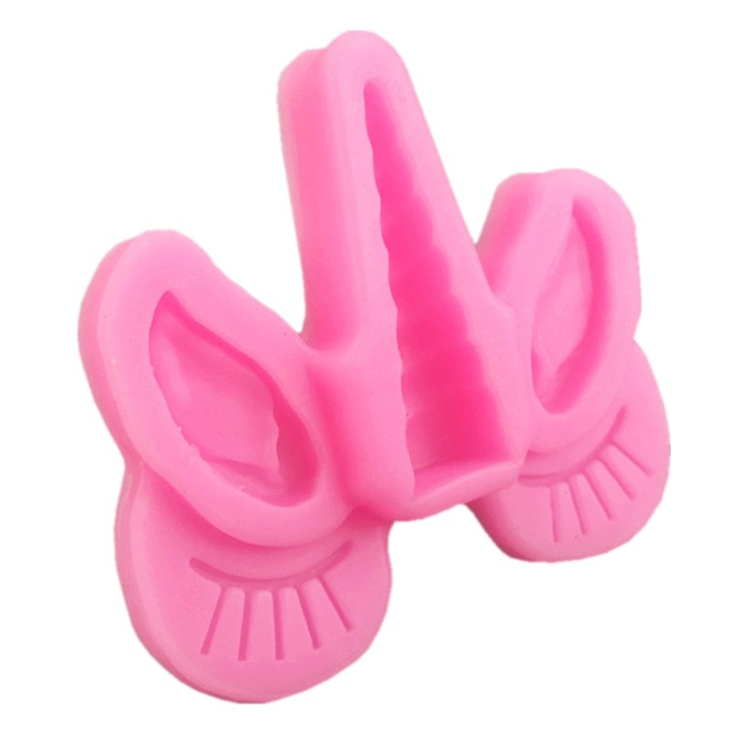 Diy unicorn öra öga silikonform tårtdekoration mjuk godisform fest tårta baby shower dekorationsverktyg
