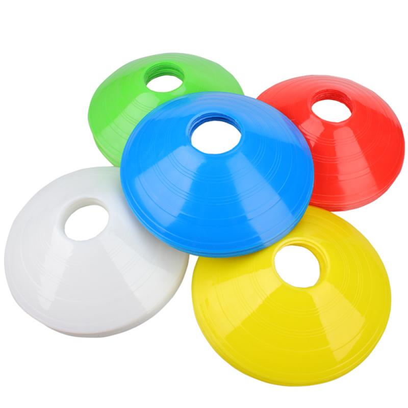 Segno di allenamento di calcio di alta qualità piatto coni resistenti alla pressione marcatore dischi marcatore secchio accessori sportivi coni di precisione: random color 1pc