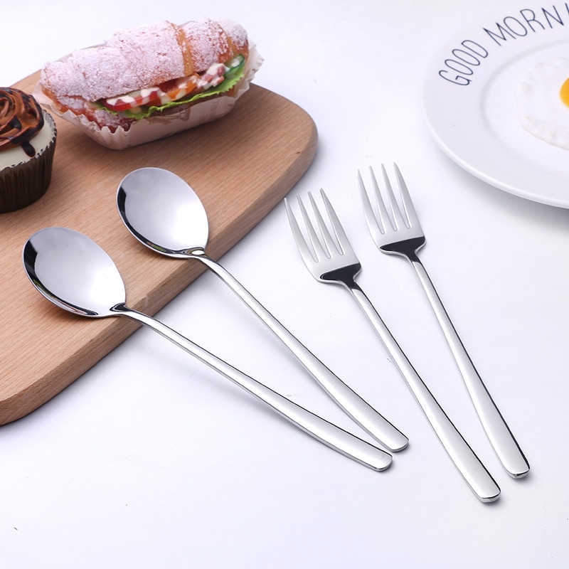 304 Stainless Steel Dinner Forks Soup Spoon Steak Fork Western Cuisine Restaurant Tableware