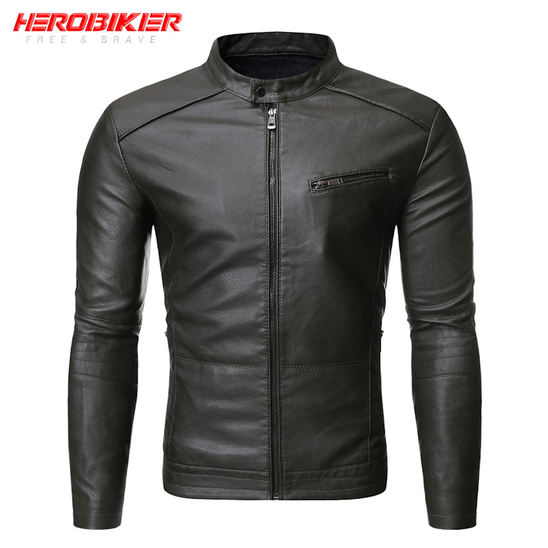 HEROBIKER Motorrad Jacke PU Leder retro Männer Persönlichkeit Winddicht Reit Jacke vier Jahreszeiten lässig Moto Jacke Chaqueta