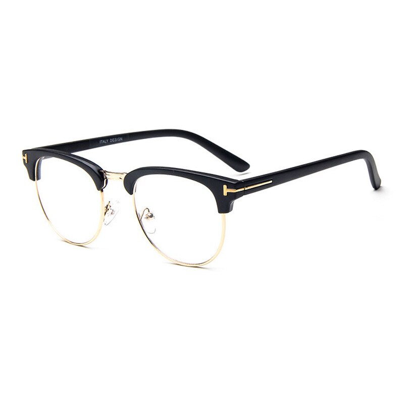 iboode Half Frame Transparent Spectacle Frames Women Men Anti-fatigue Computer Glasses Retro Classic Clear Lenes Eyeglasses: C1