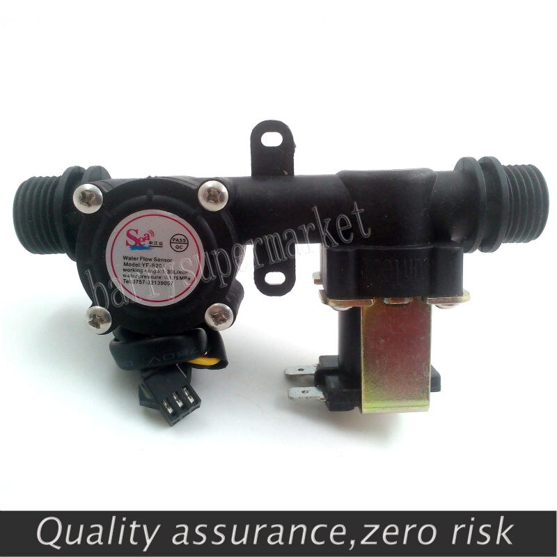 Water flow meter sensor indicator counter with Solenoid Valve automatic billing system for Water heaters water dispenser G1/2