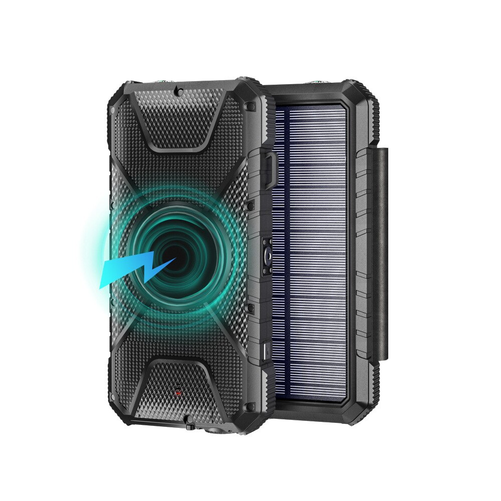 Solar Powerbank, 20000 mAh oplader op zonne-energie, USB 2 uitgangen